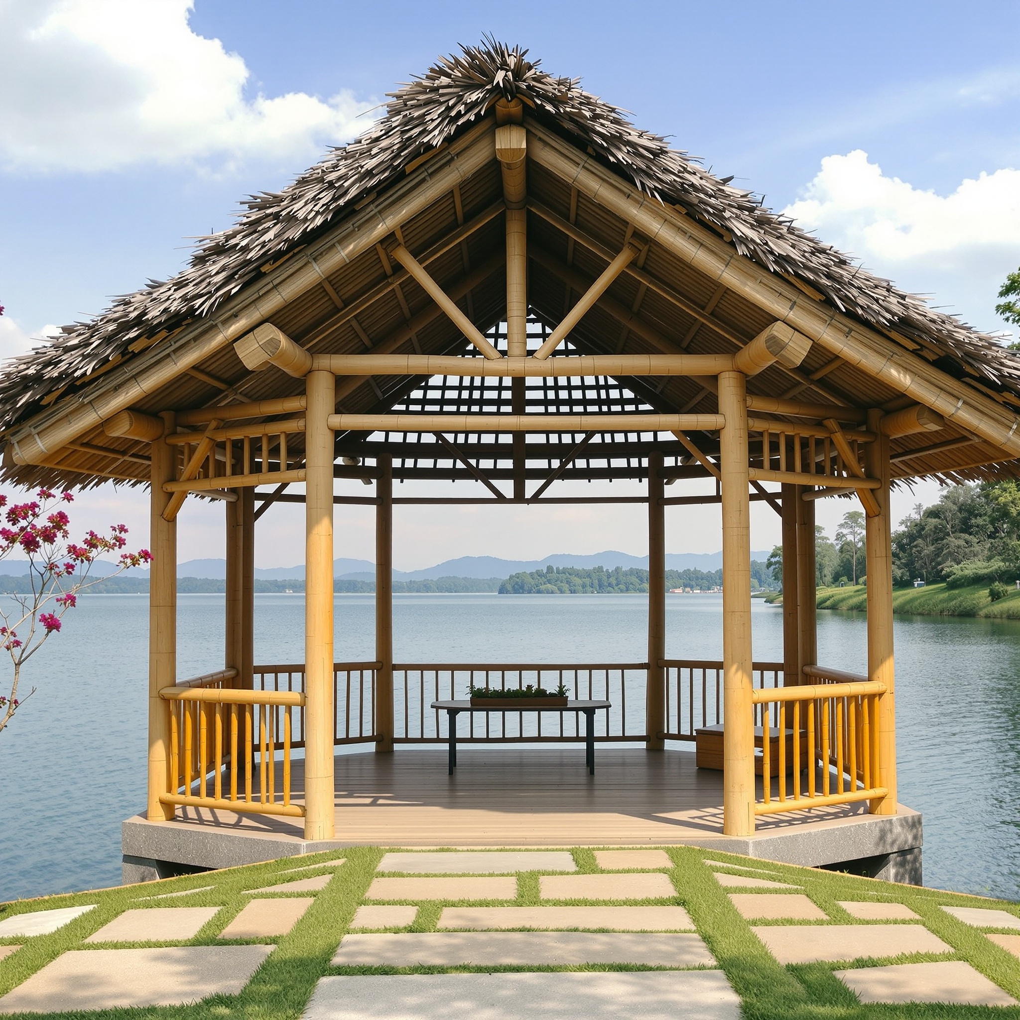 Gazebo Bambu Çatı