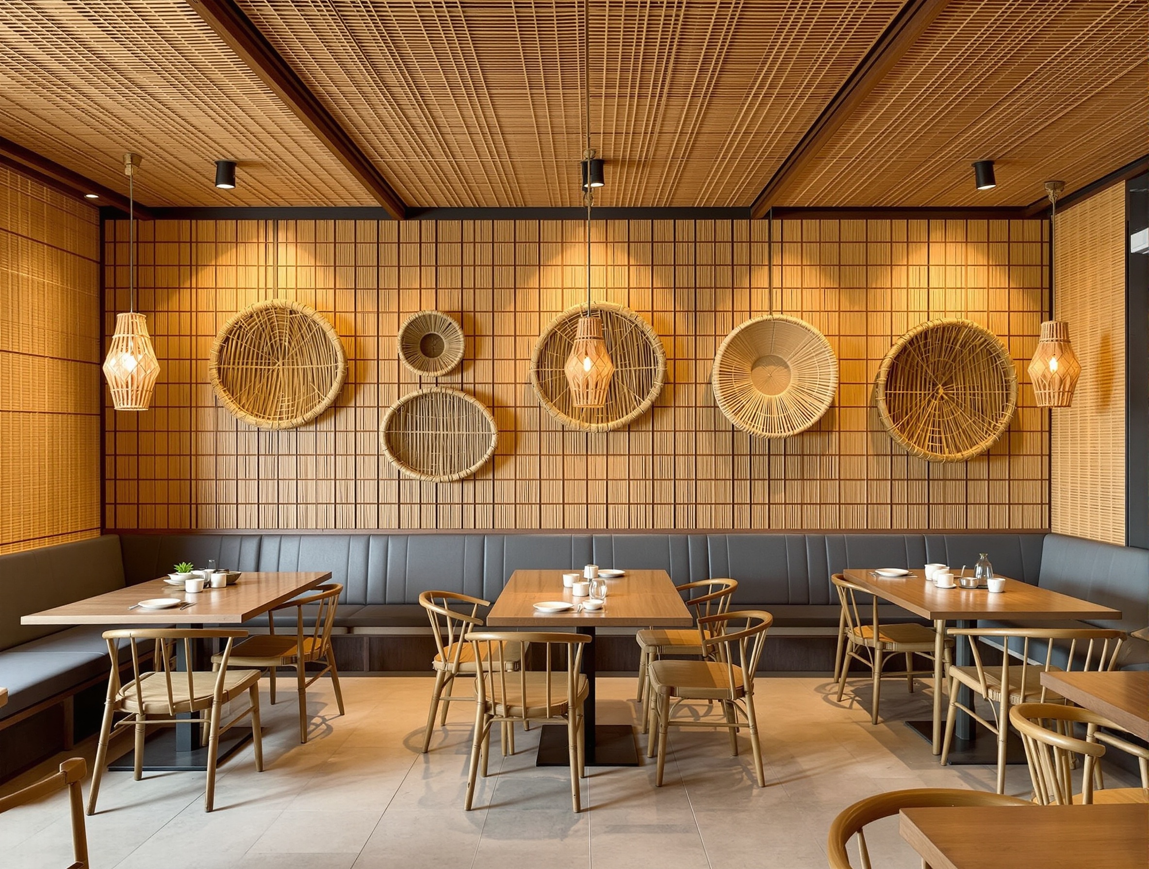 Restoran Sazlık Hasır Dekorasyonu